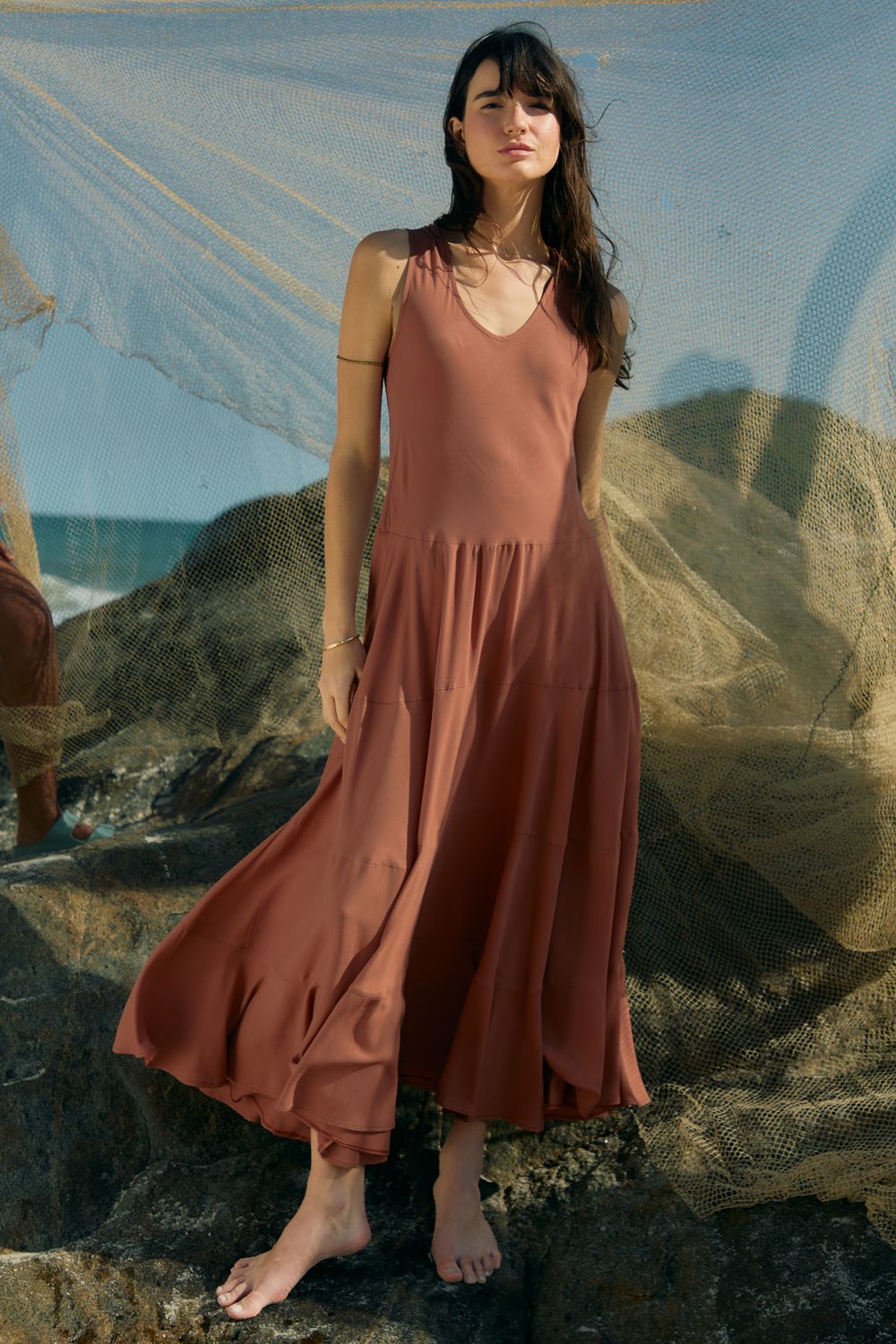 Vestido Bossa Light Riviera Francesa - OCRE P - OCRE