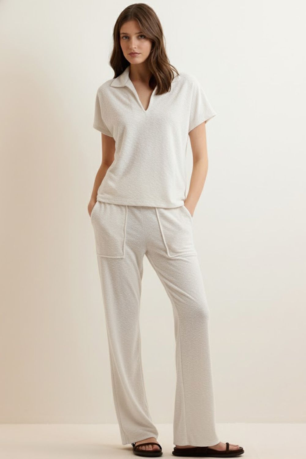 Calça Malha Atoalhada - OFF WHITE PP - OFF WHITE