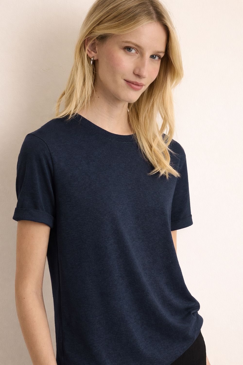Blusa Malha Linho Marais - AZUL MARINHO P - AZUL MARINHO