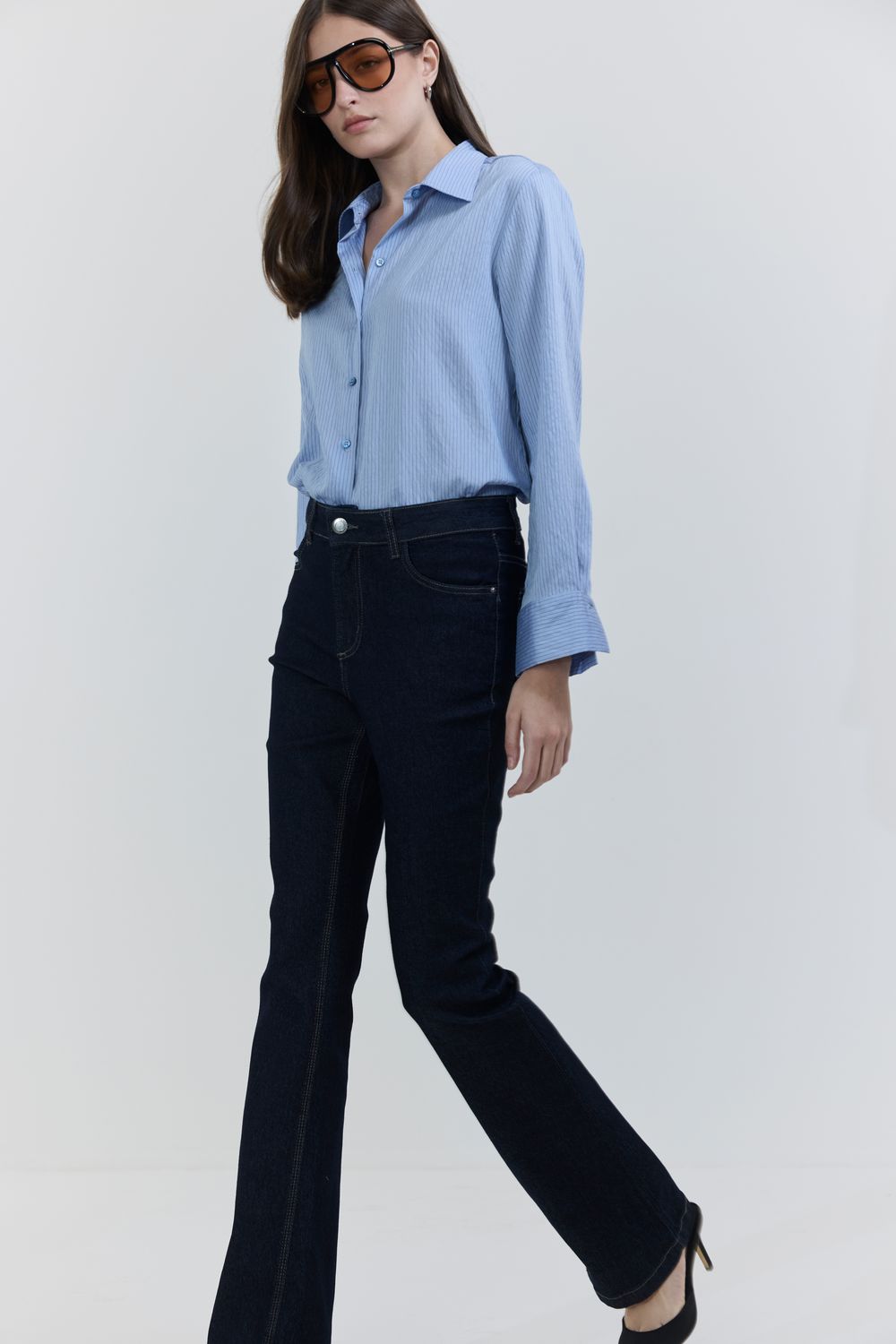 Calça Jeans Boot Cut Classica - JEANS ESCURO PP - JEANS ESCURO Calça Jeans Boot Cut Classica - JEANS ESCURO PP - JEANS ESCURO