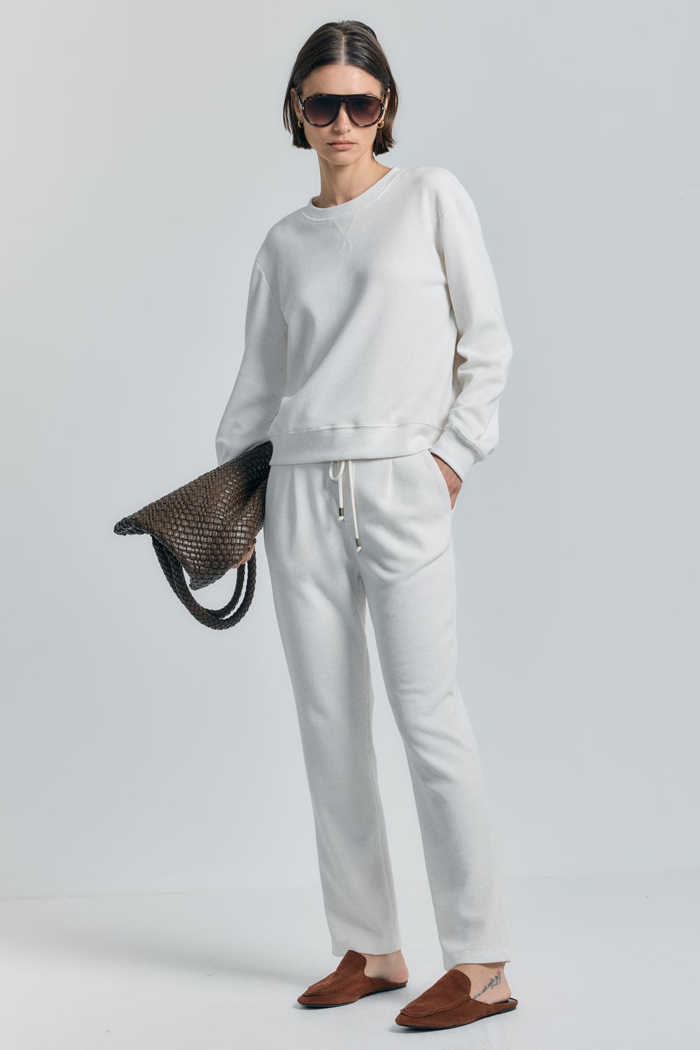 Calça Malha Waffle - NATURAL PP - NATURAL