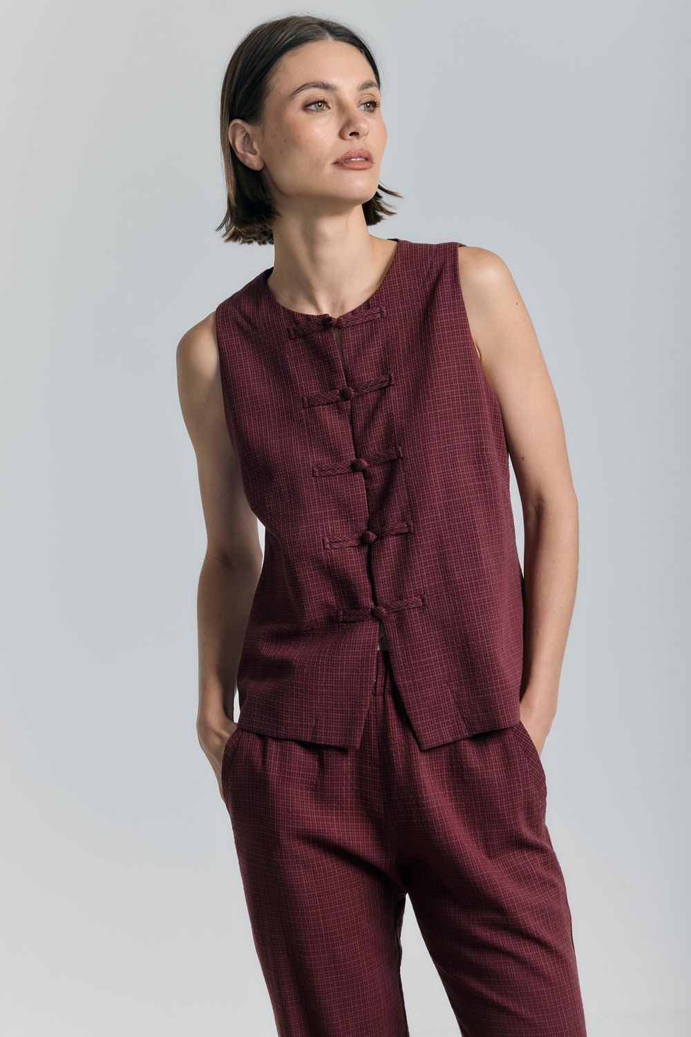 Colete Mini Xadrez - VINHO PP - VINHO