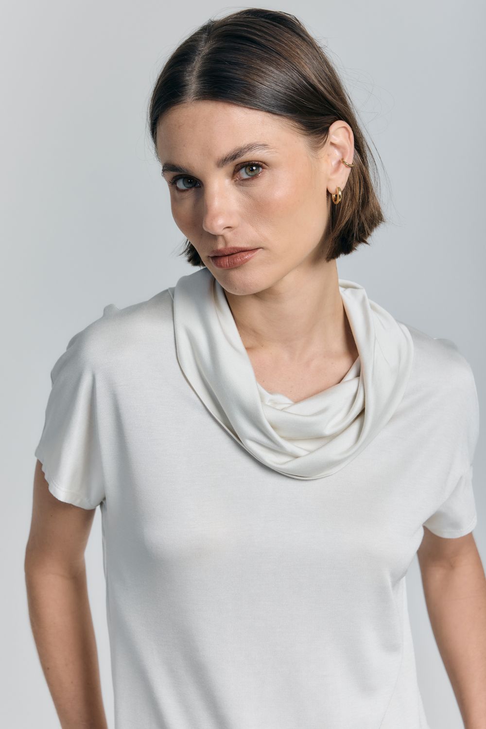 Blusa Malha Com Gola Sophistique - CREME PP - CREME Blusa Malha Com Gola Sophistique - CREME PP - CREME