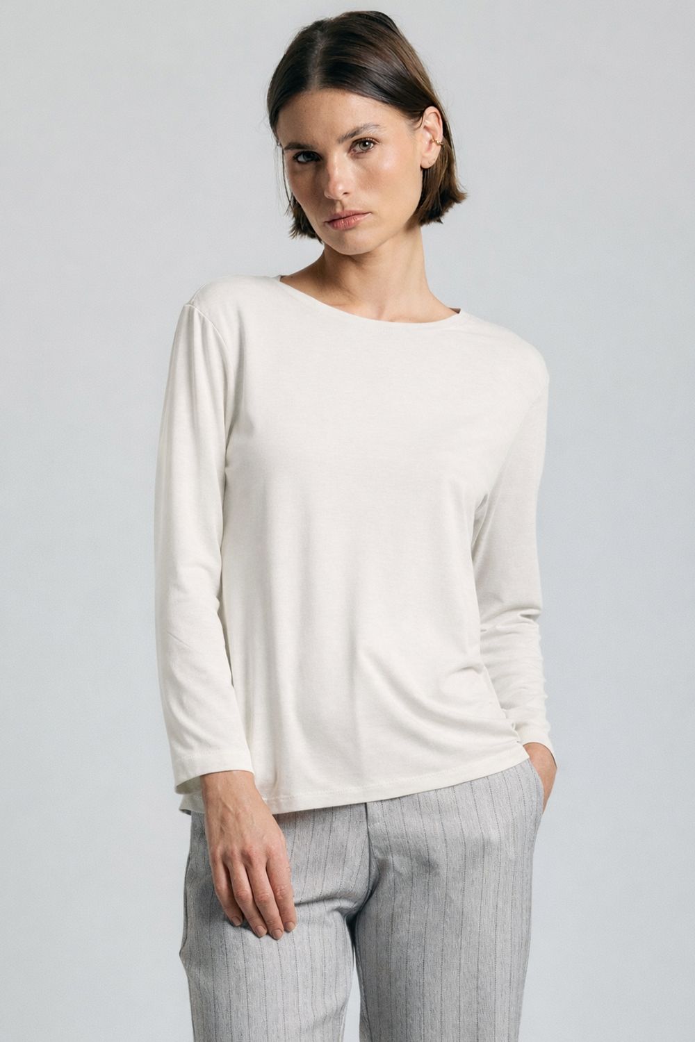 Blusa Malha Vis Up Manga Longa - OFF WHITE P - OFF WHITE Blusa Malha Vis Up Manga Longa - OFF WHITE P - OFF WHITE