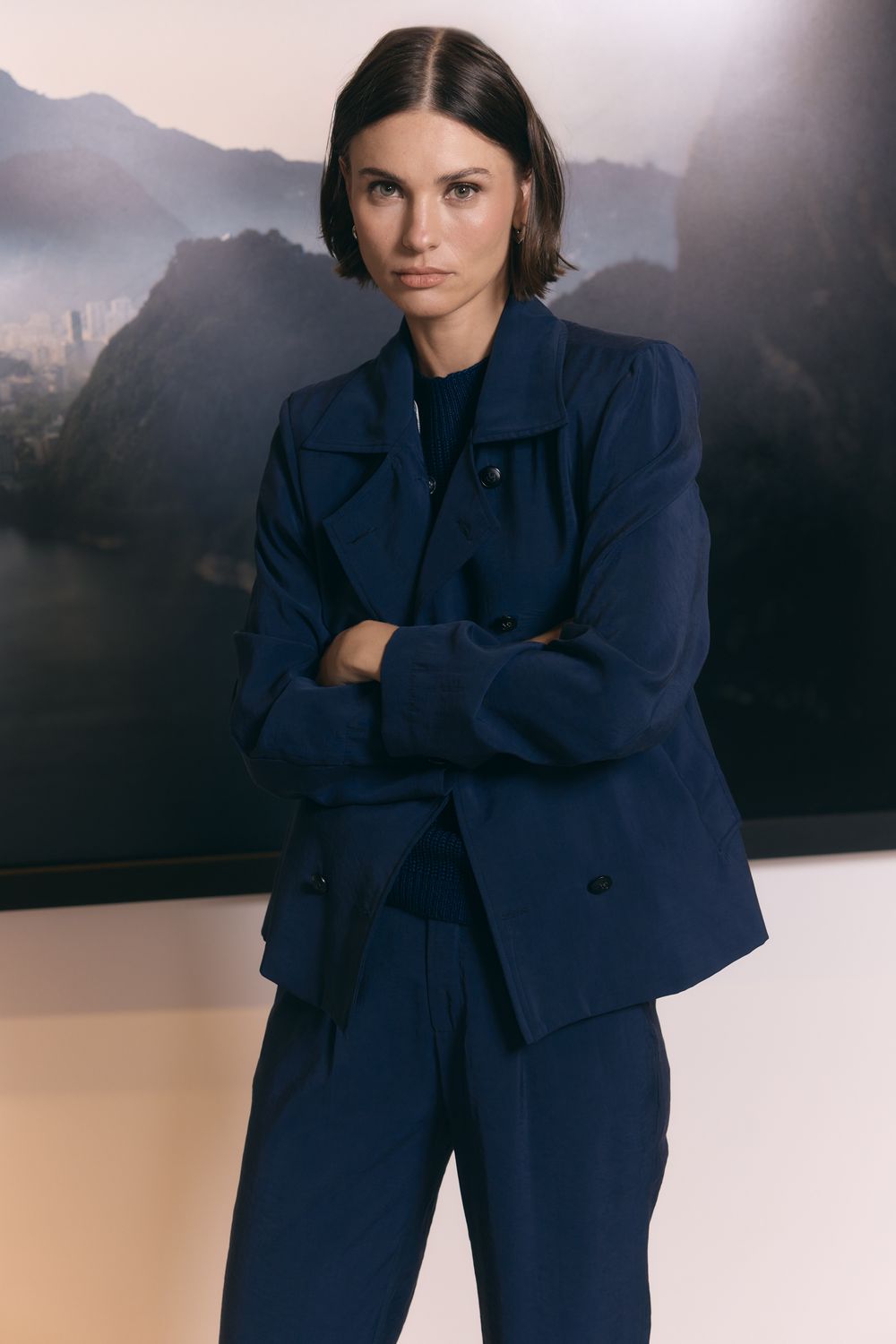 Parka Cupro Botões - AZUL MARINHO PP - AZUL MARINHO