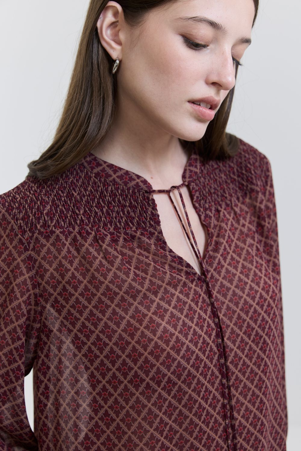 Bata Estampa Gravataria Lastex - VINHO G - VINHO