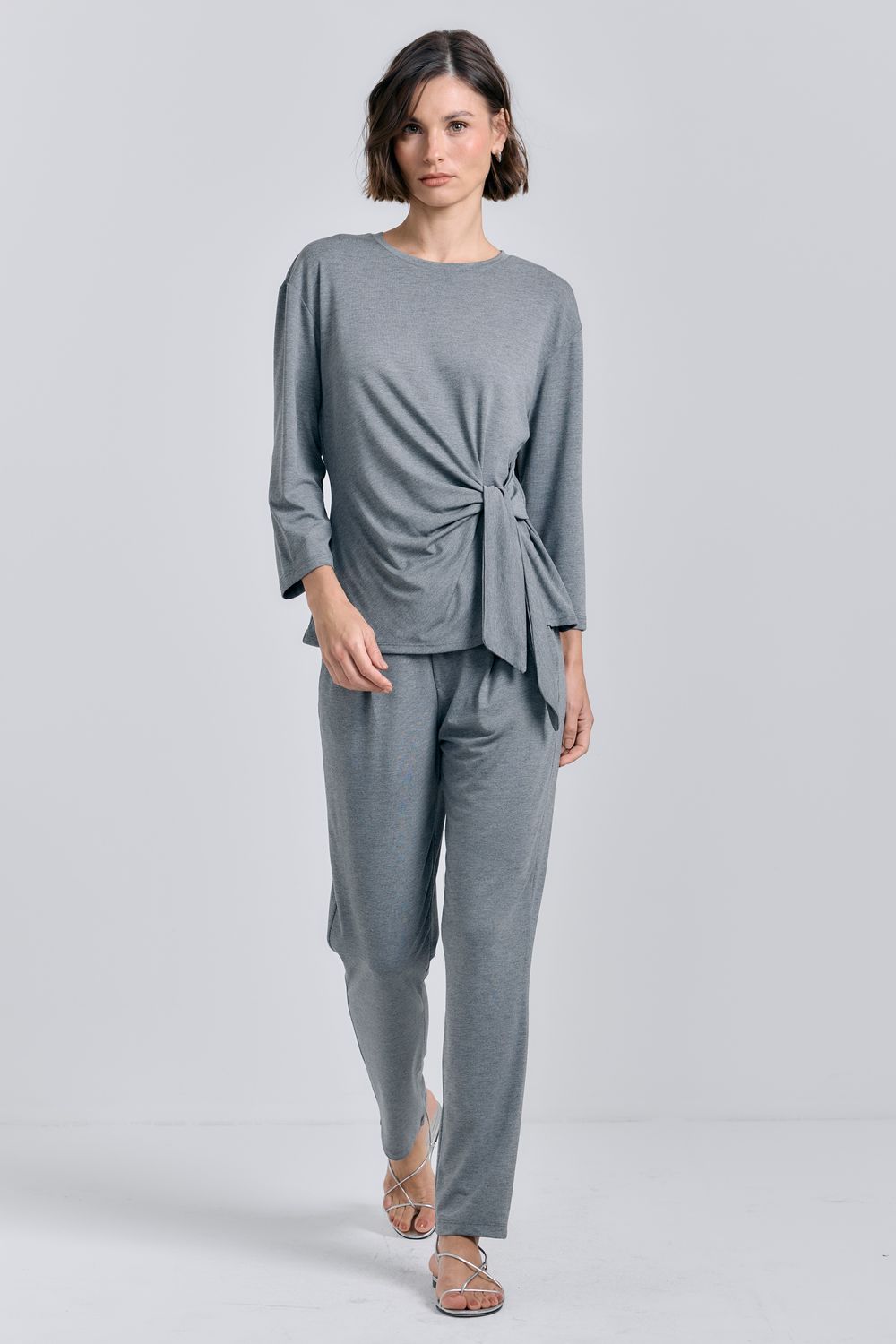 Calça Malha Prega Viscocrepe - MESCLA ESC PP - MESCLA ESC Calça Malha Prega Viscocrepe - MESCLA ESC PP - MESCLA ESC