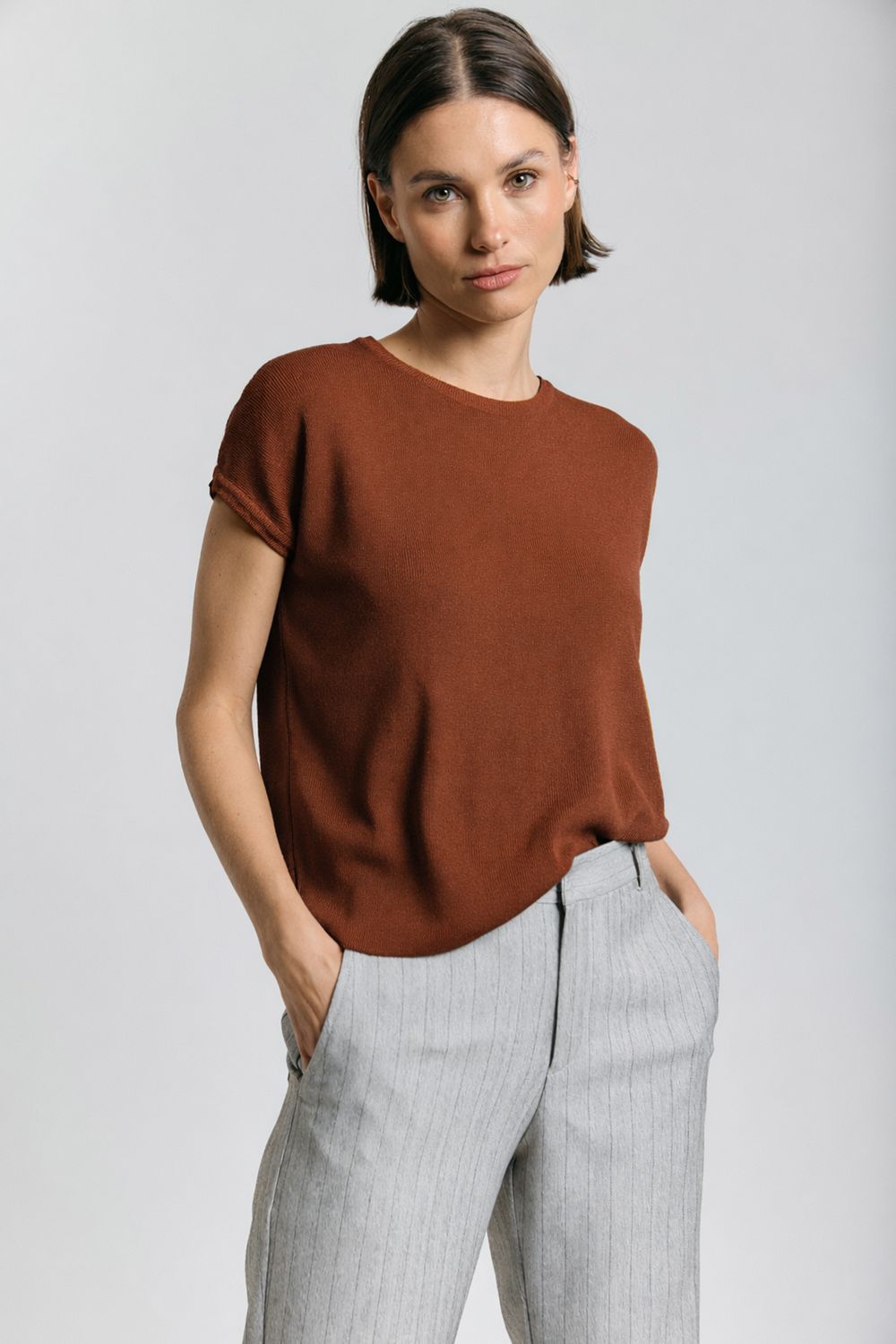 Blusa Tricot Manga Jap Classica - TELHA P - TELHA