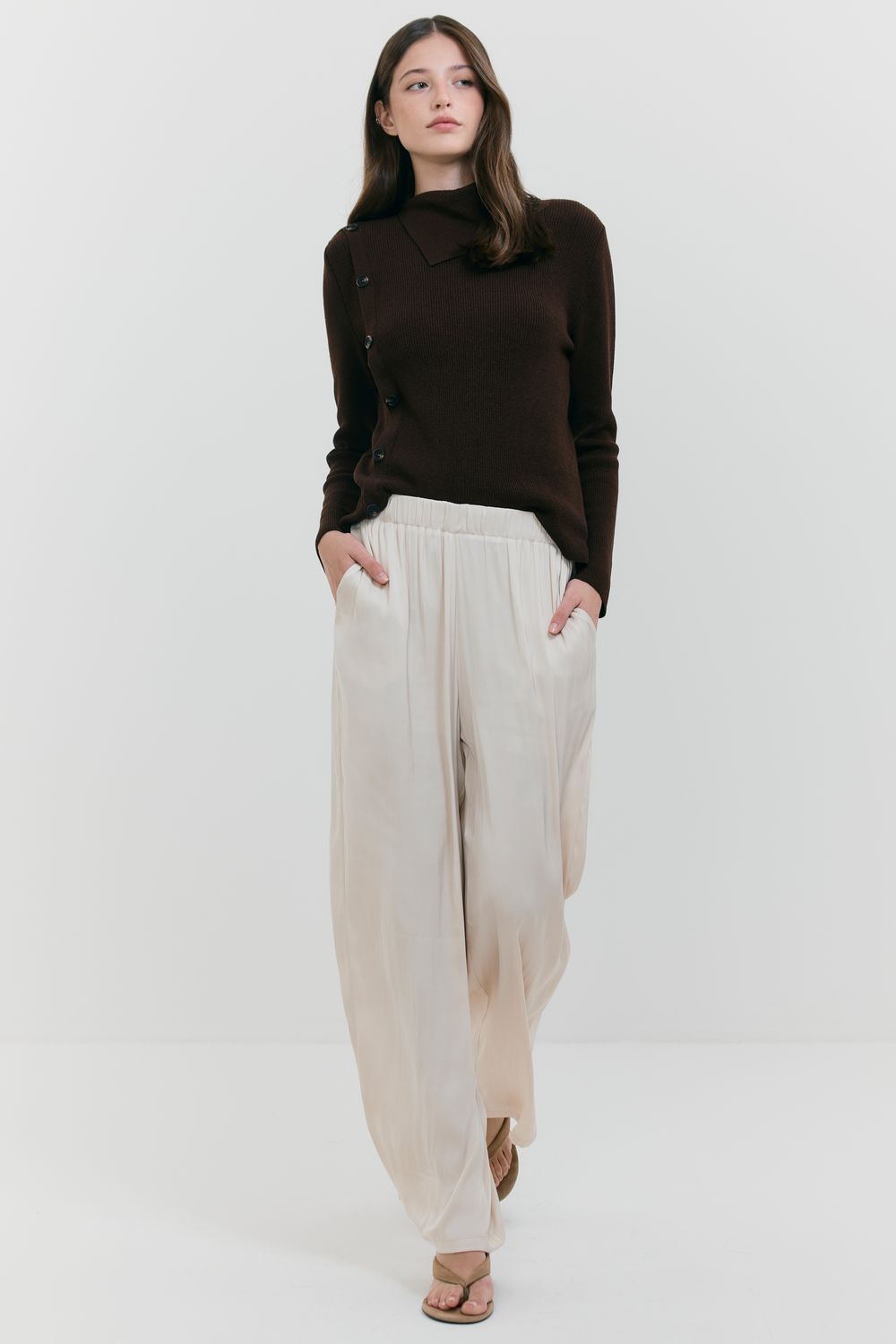 Calça Touch Silk - CREME P - CREME