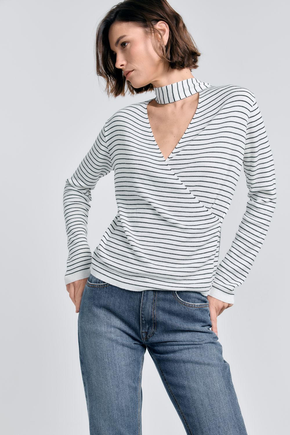 Blusa Tricot Listrada Cachecouer - OFF WHITE P - OFF WHITE Blusa Tricot Listrada Cachecouer - OFF WHITE P - OFF WHITE