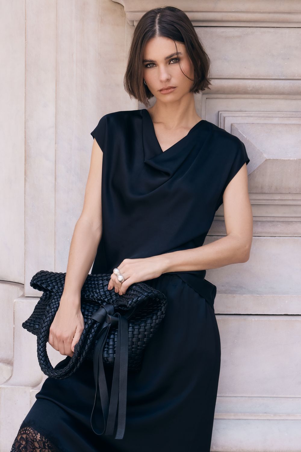 Top Drape Rayon Satin - PRETO PP - PRETO